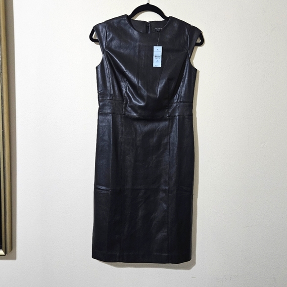Ann Taylor Dresses & Skirts - Ann Taylor Faux Leather Sheath Dress NWT